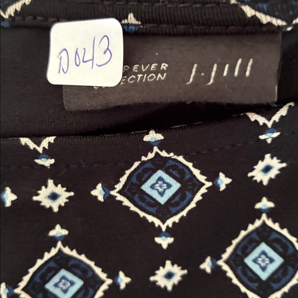J.Jill Wearever Collection Tunic Dress• Black & Blue Geometric Print • Size XXL - Picture 5 of 5